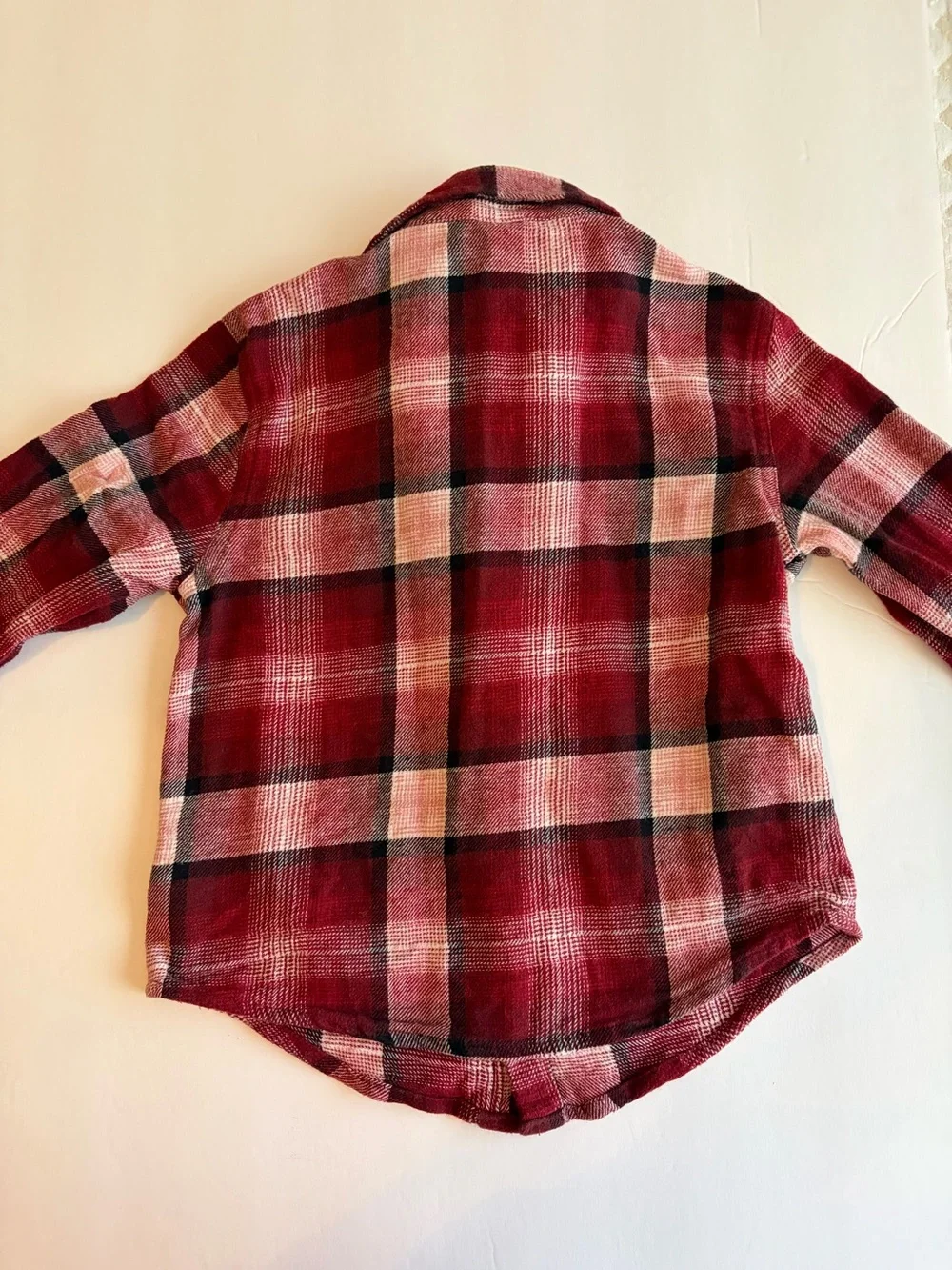 Old Navy Plaid Button-Up Flannel Shirt Boys Size 4T Red Black Pocket
